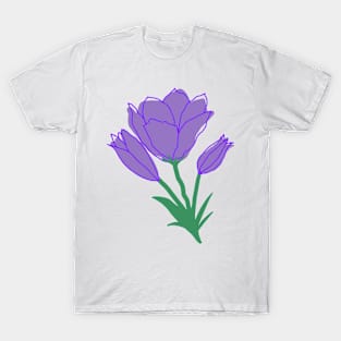 Purple Flower Doodle T-Shirt